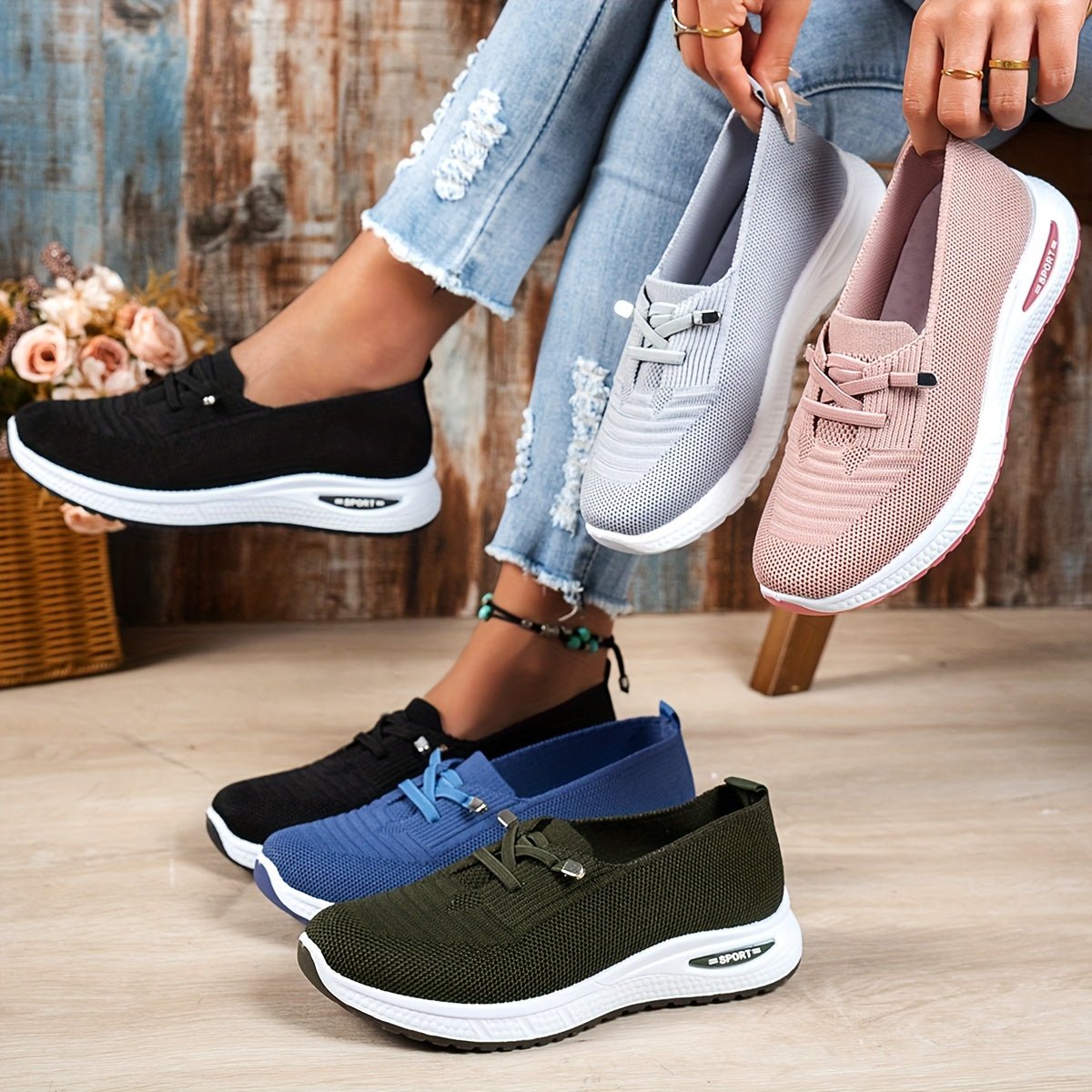 Women's Knit Slip-On Trainers