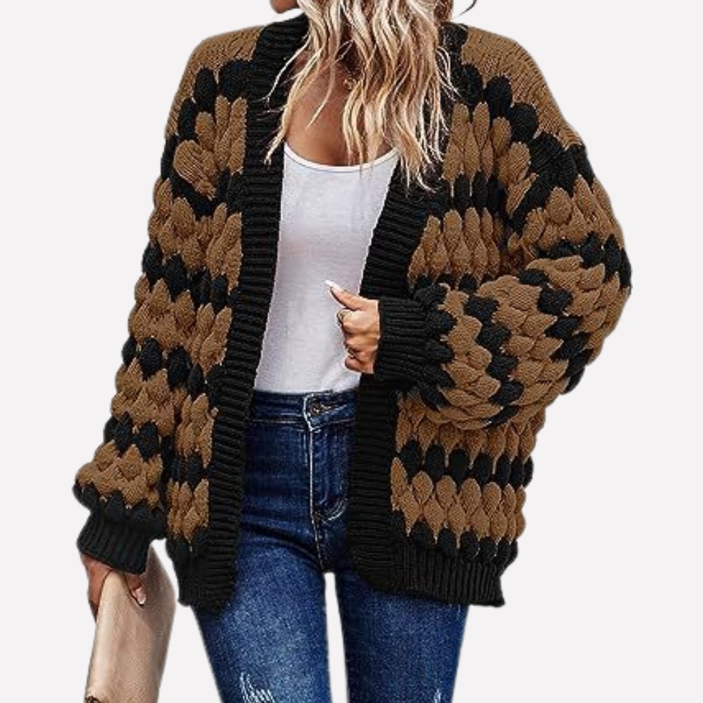 Women's Chunky Oversized Knit Cardigan - Camel