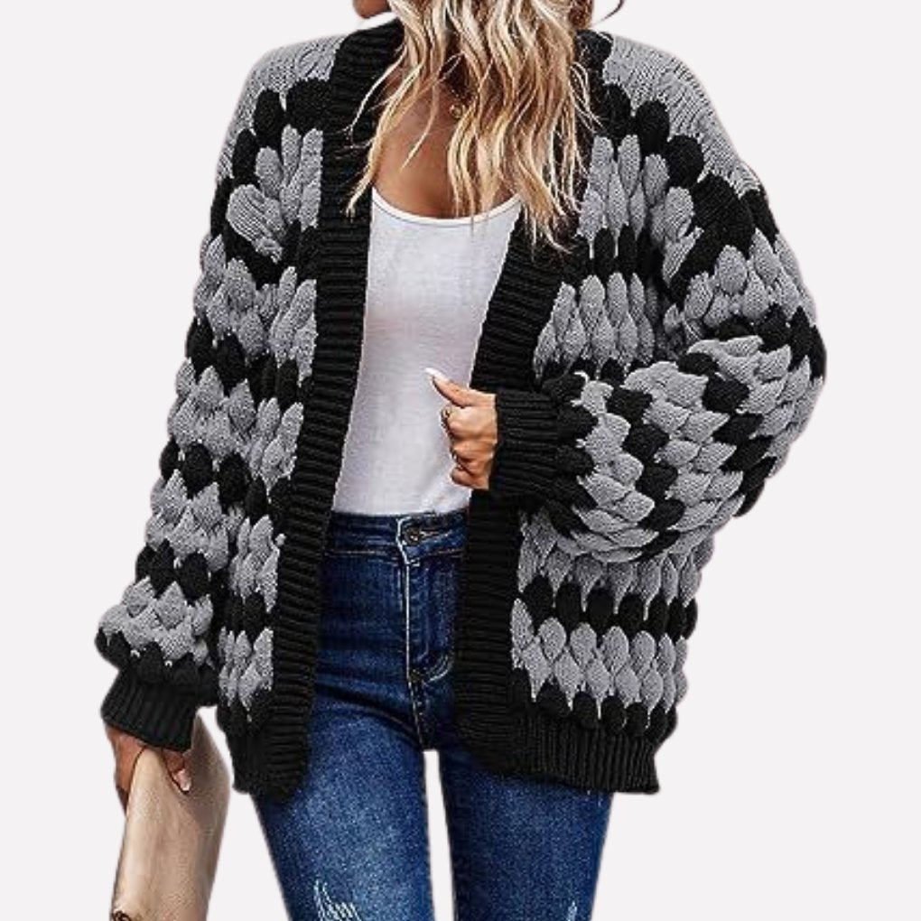Women's Chunky Oversized Knit Cardigan - Gray
