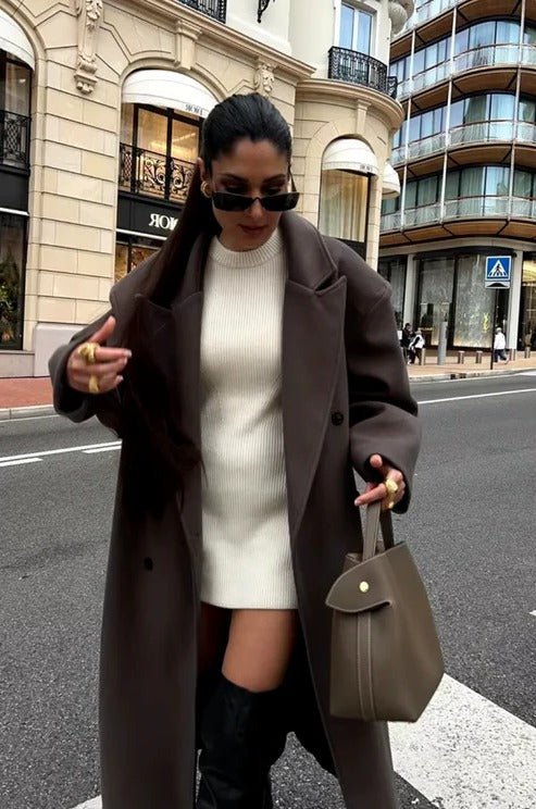 Women's Oversized Longline Wool Trench Coat