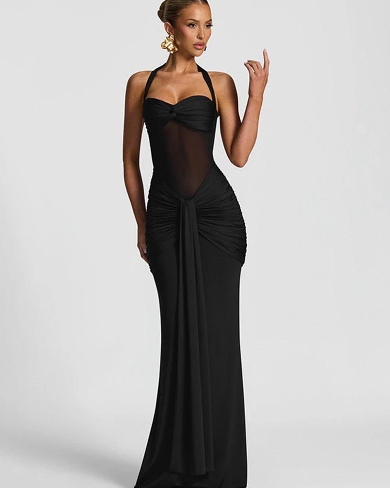Women's Evening Halter Bodycon Maxi Party Gown