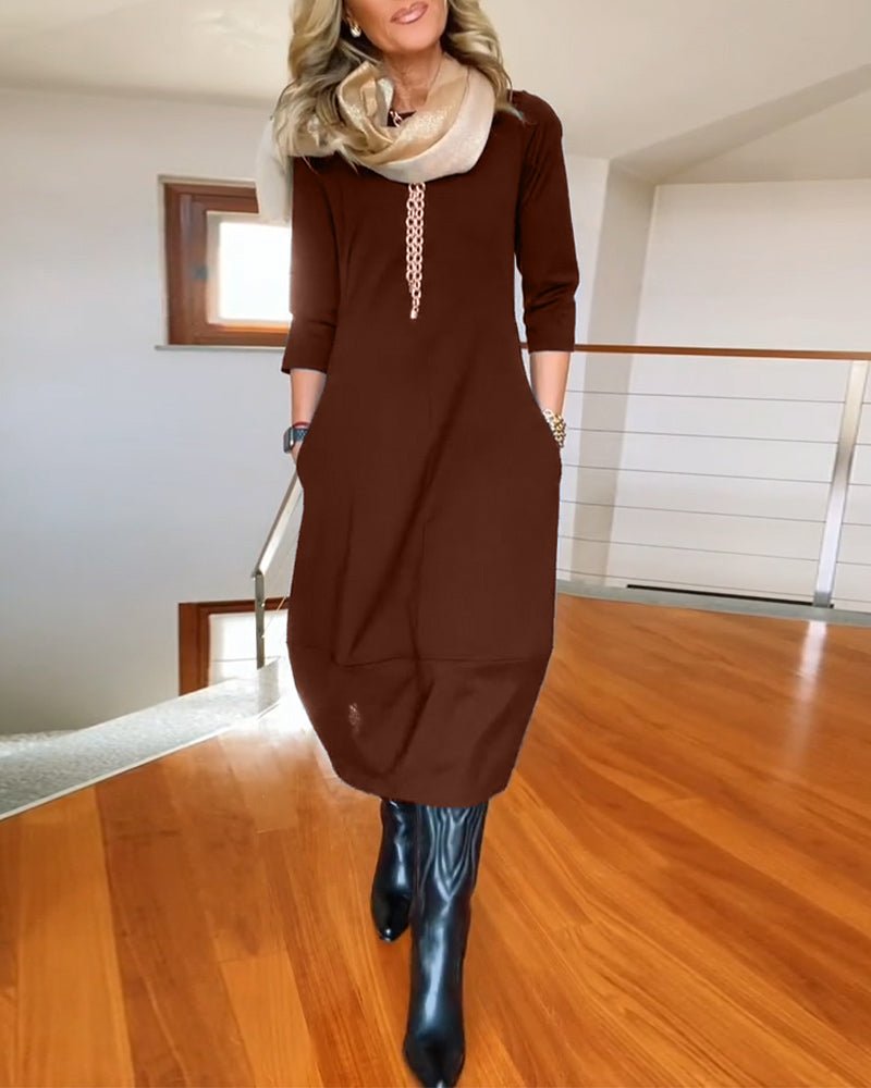 Women's Oversized Knit Midi Dress