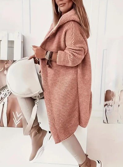 Women's Oversized Longline Hooded Midi Cardigan