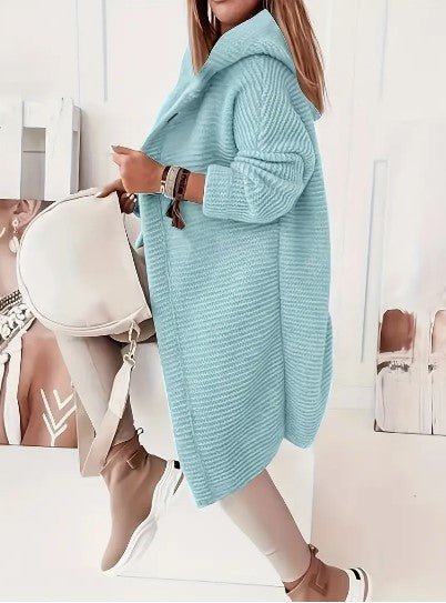Women's Oversized Longline Hooded Midi Cardigan