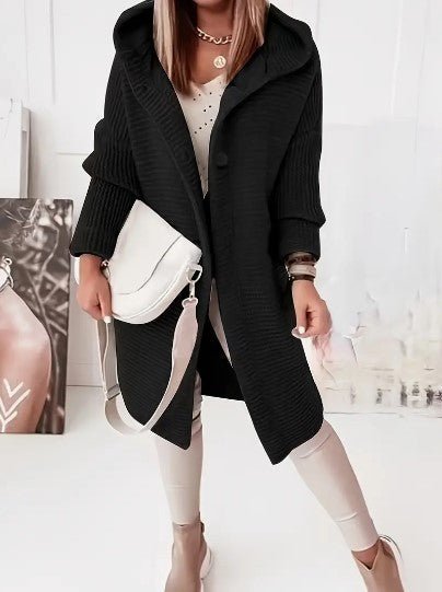 Women's Oversized Longline Hooded Midi Cardigan