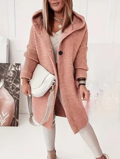 Women's Oversized Longline Hooded Midi Cardigan