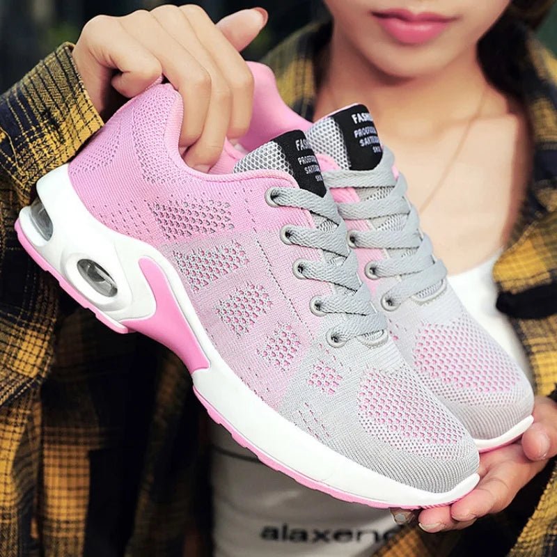 Women's Color-Block Knit Lace-Up Running Trainers