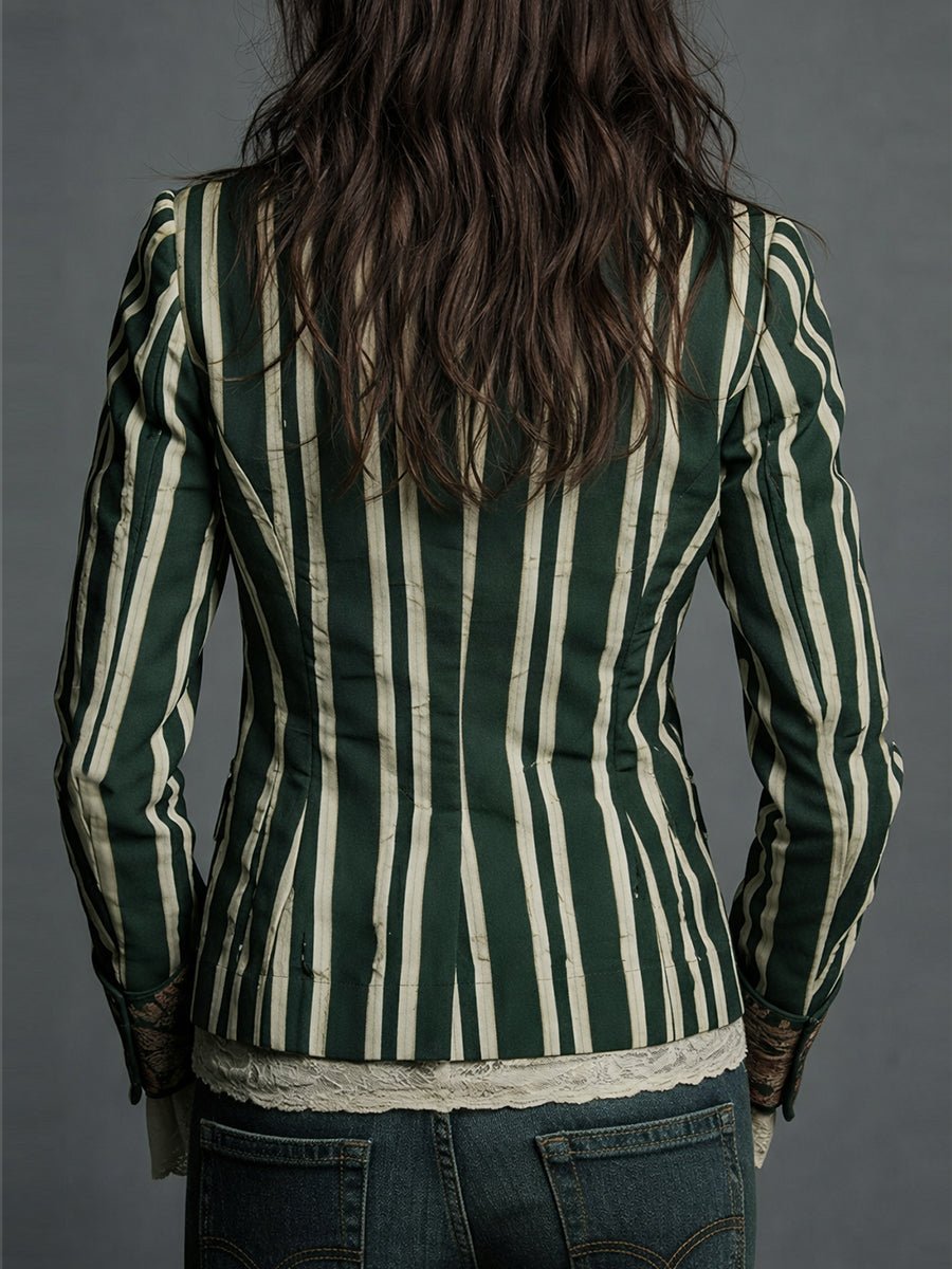 Women's Striped Satin Blazer