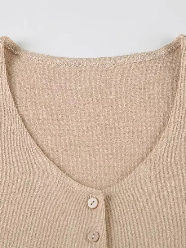 Women's Knit Ribbed V-Neck Mini Dress
