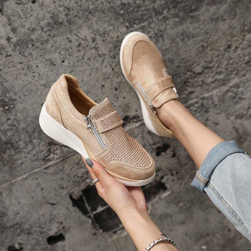 Women's Suede Wedge Trainers