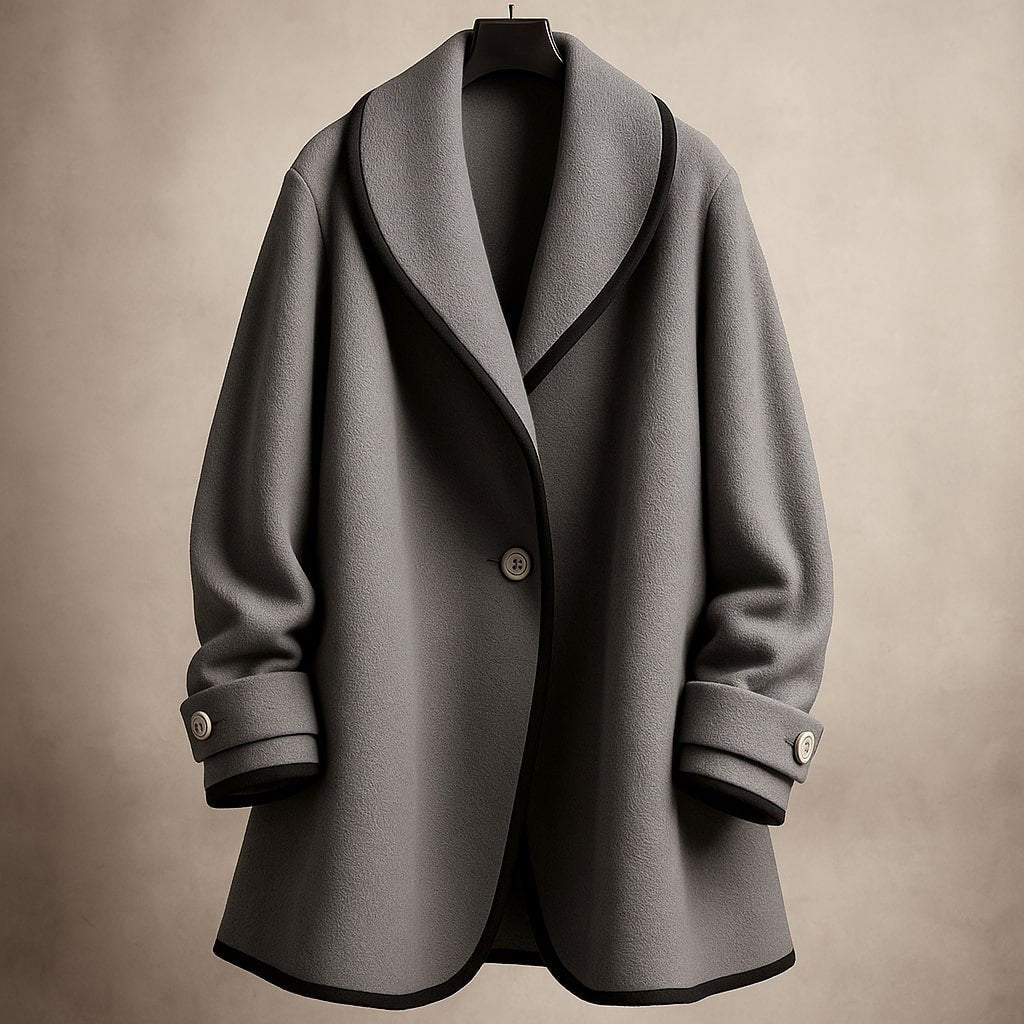Women's Wool Shawl-Collar Coat - Gray