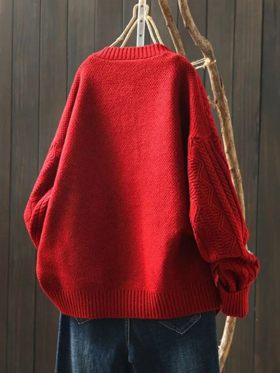Women's Chunky Oversized Cable Knit Wool Cardigan