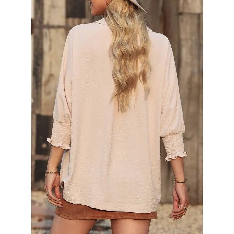 Women's Black Oversized Chiffon Blouse
