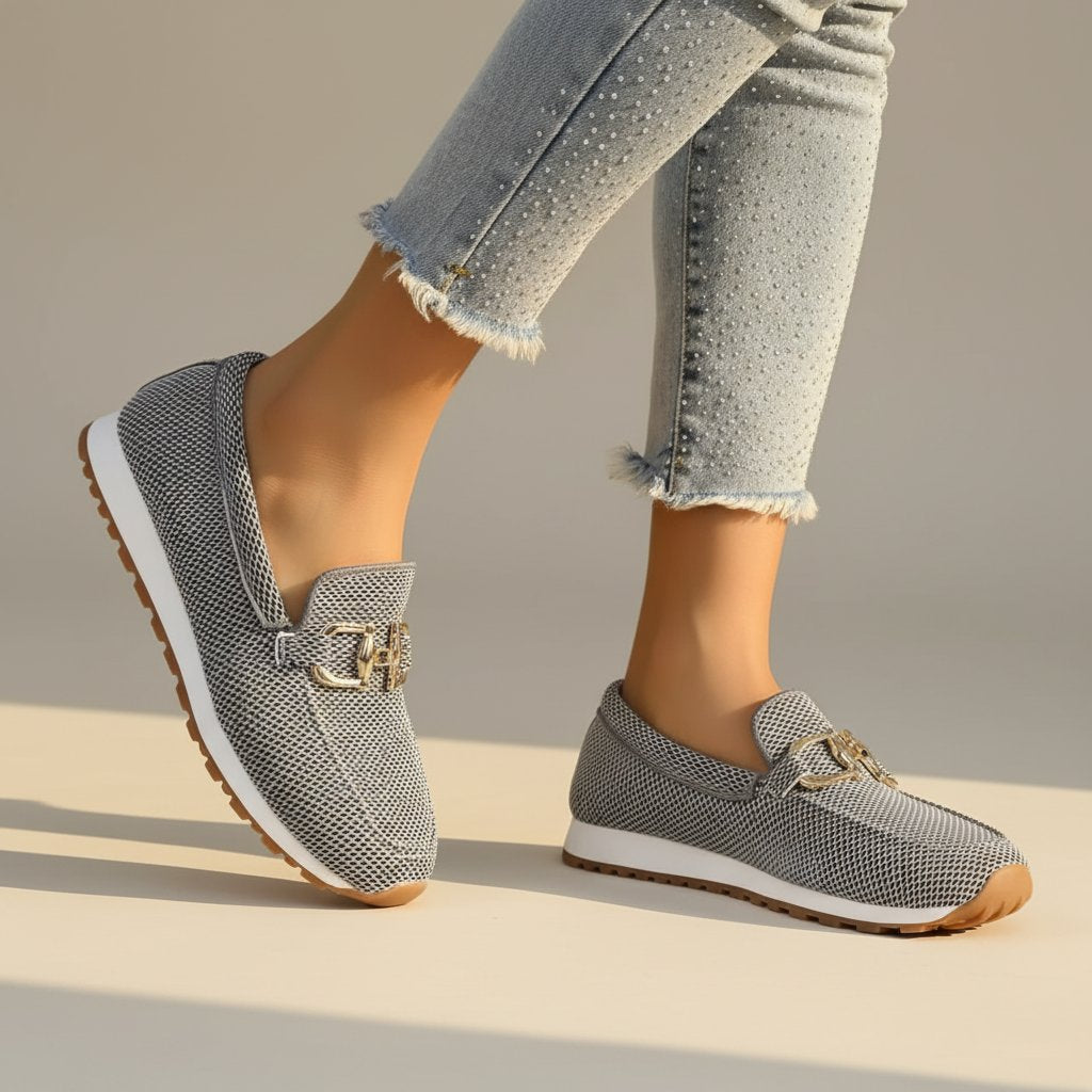 Women's Mesh Knit Slip-On Platform Trainers