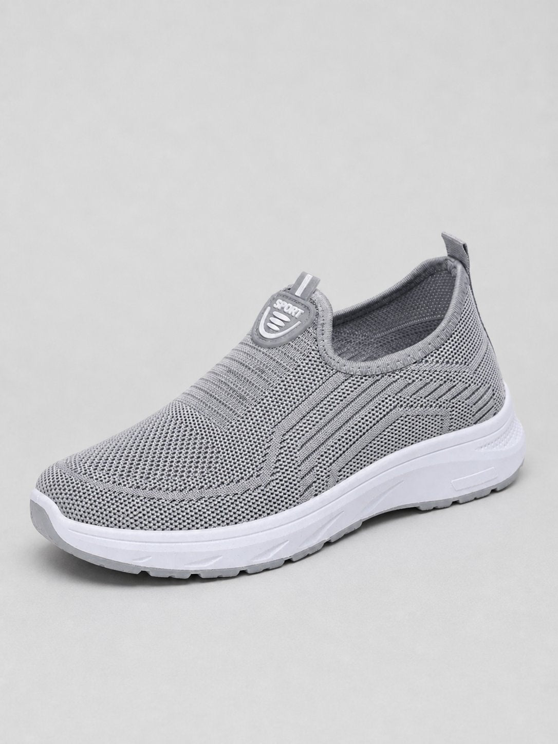 Women's Knit Slip-On Trainers - Grey
