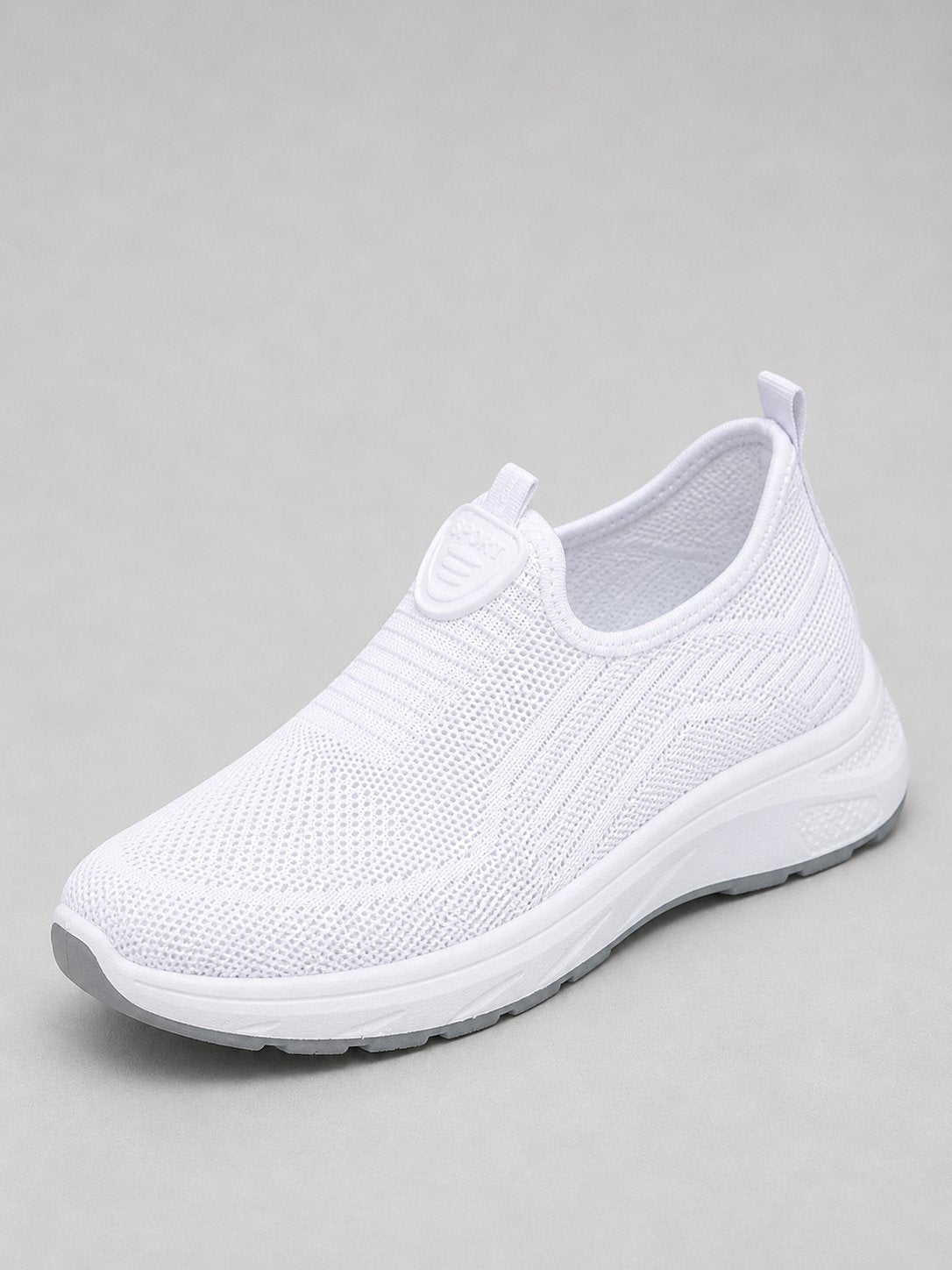 Women's Knit Slip-On Trainers - White