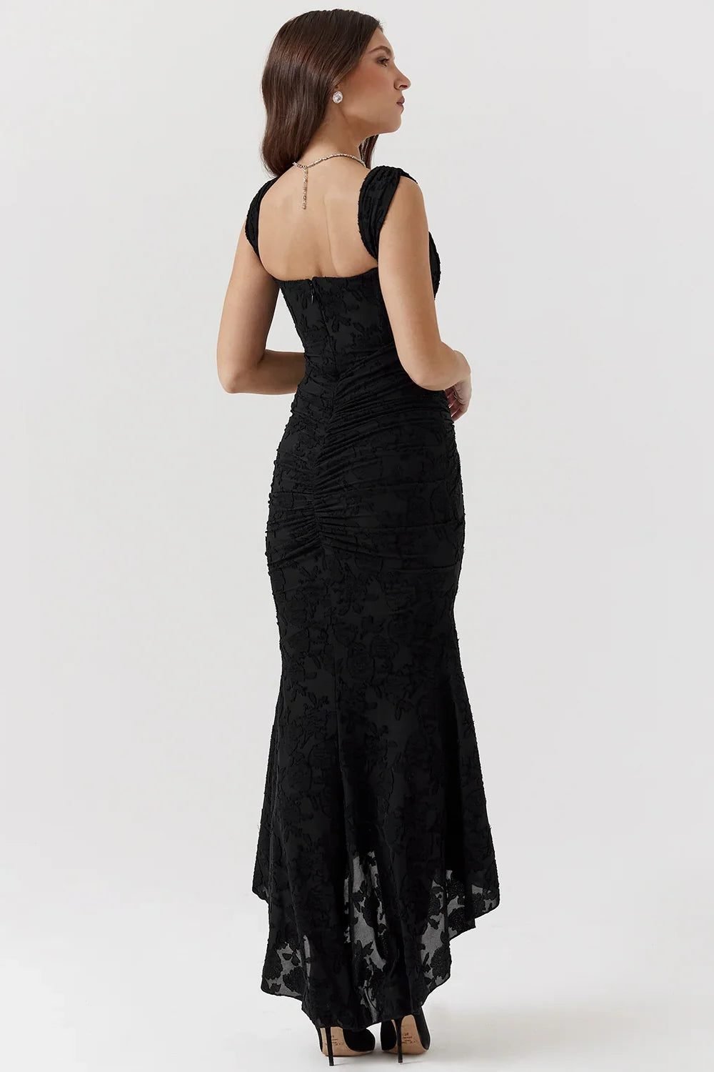 Women's Floral Square Neck Bodycon Party Dress