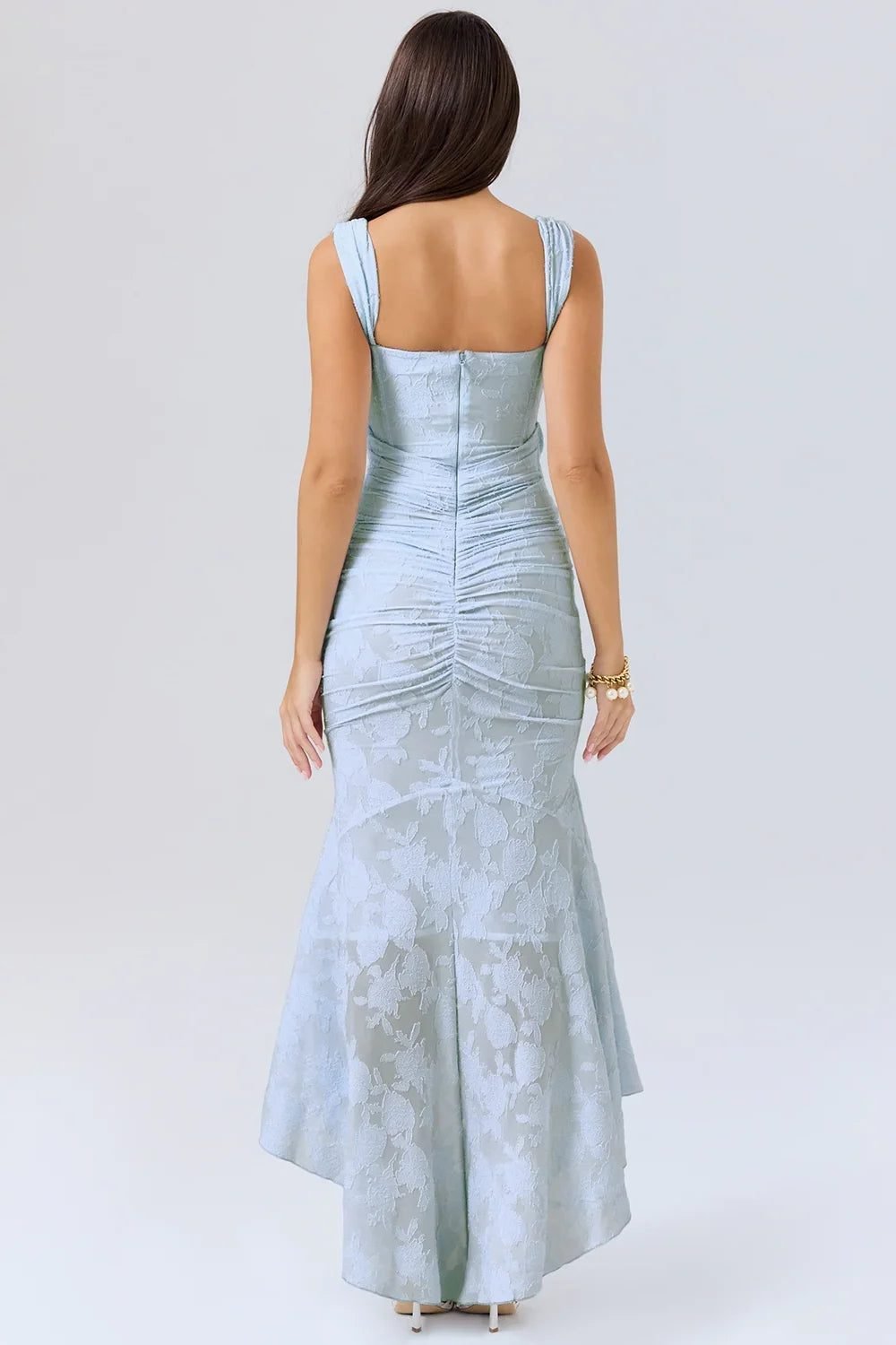 Women's Floral Square Neck Bodycon Party Dress