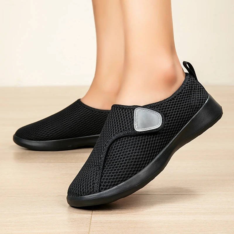 Women's Mesh Slip-On Trainers - Black