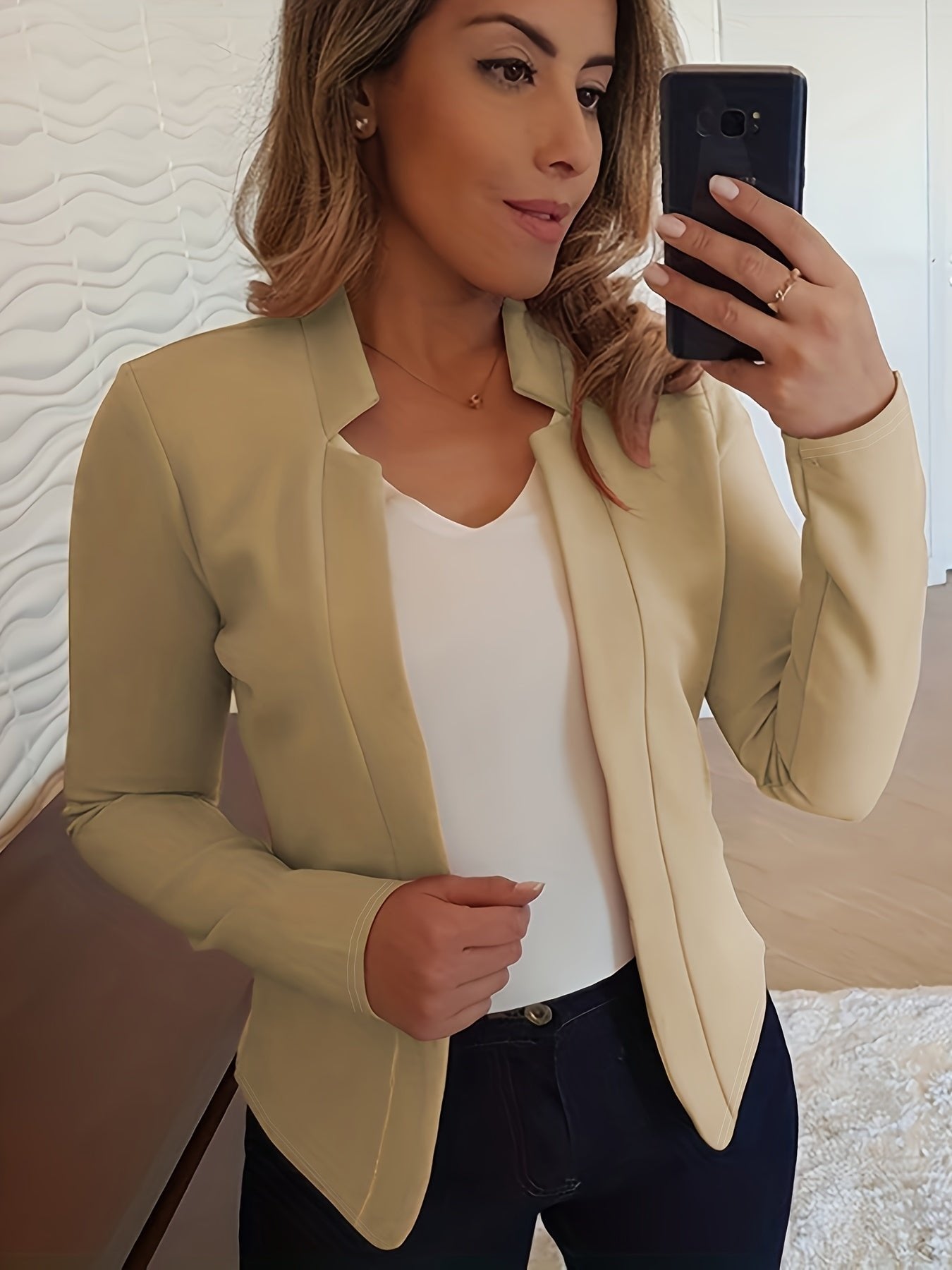 Women's Ponte Knit Open-Front Blazer