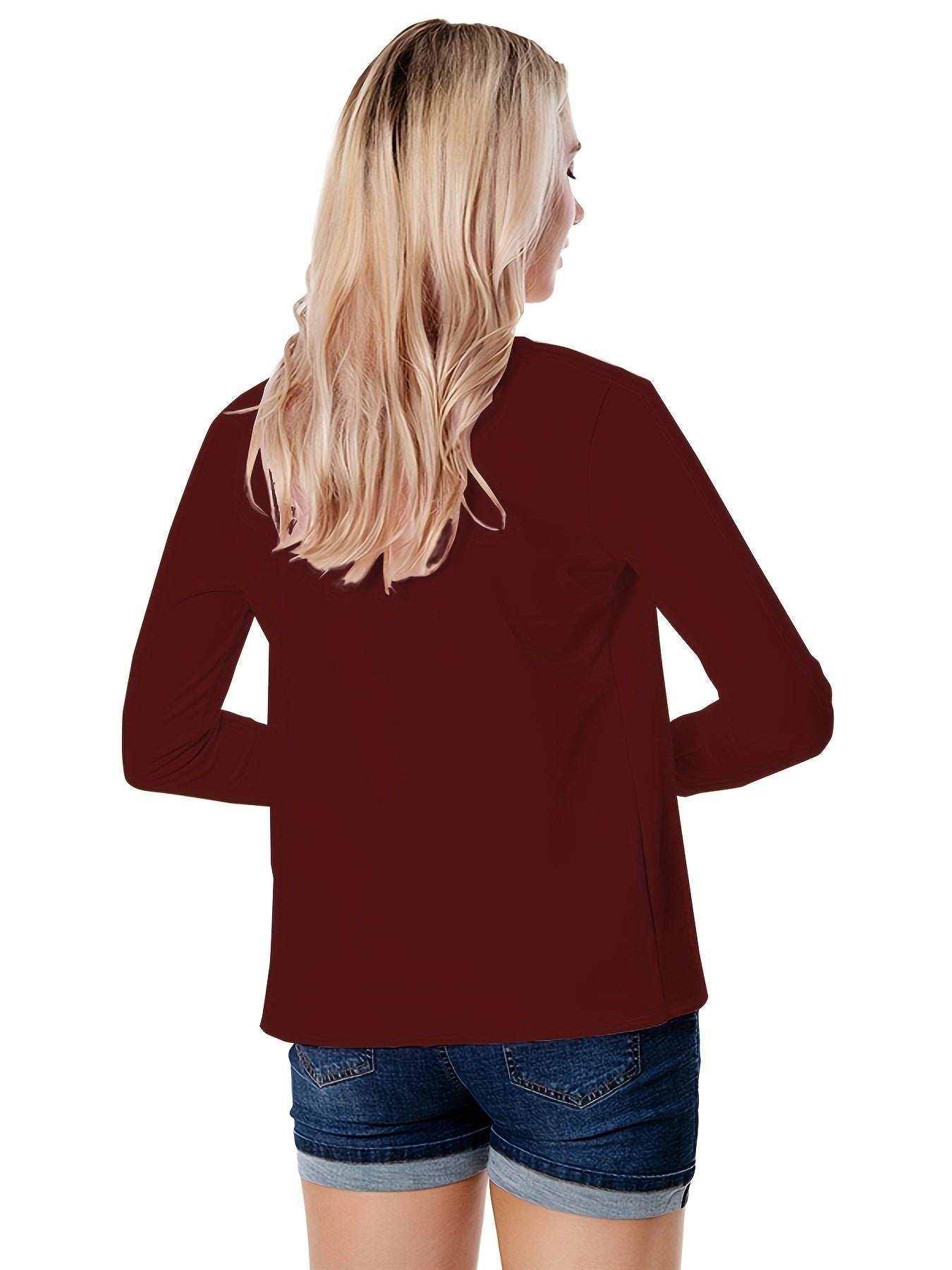 Women's Ponte Knit Open-Front Blazer - Burgundy