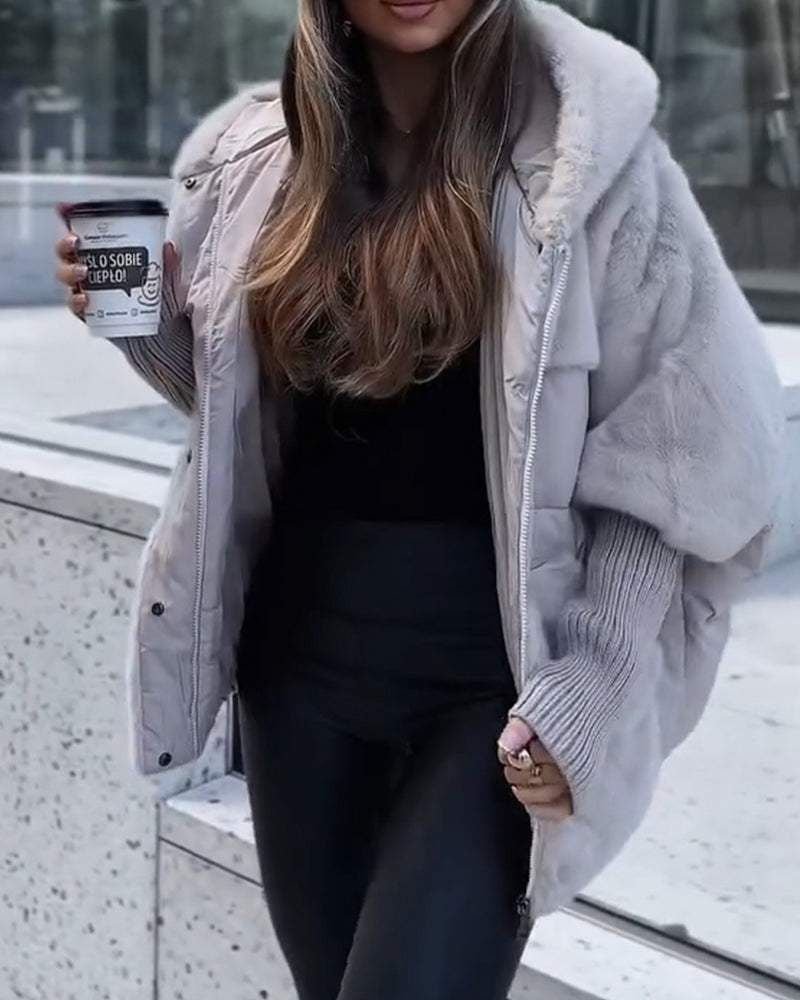 Women's Hooded Faux Fur Puffer Jacket