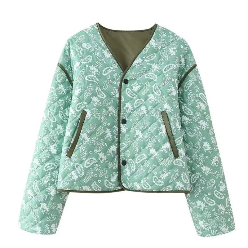 Women's Quilted Paisley Bomber Jacket