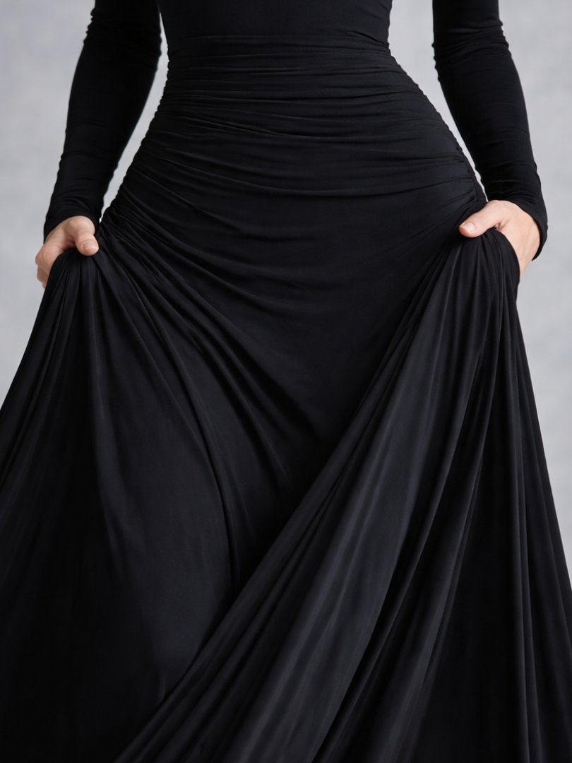Women's Black Evening Off-Shoulder Maxi Party Gown