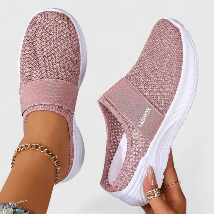 Women's Knit Slip-On Platform Trainers - Pink