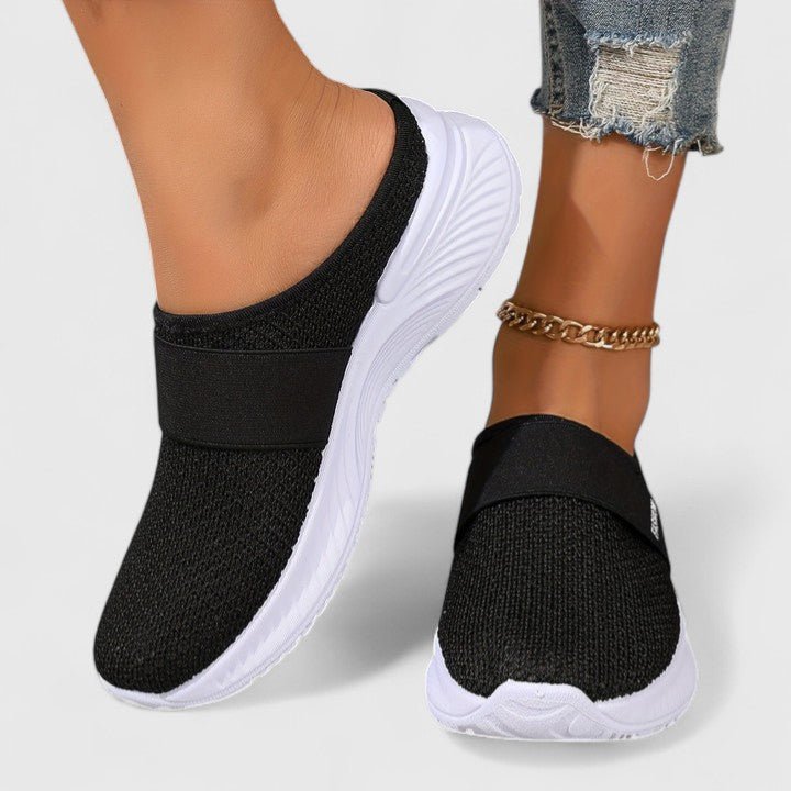 Women's Knit Slip-On Platform Trainers - Black