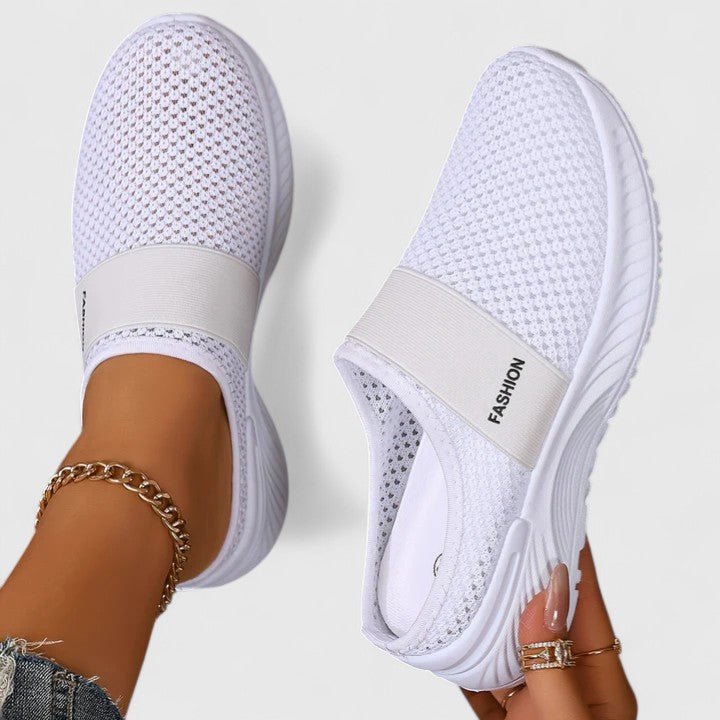 Women's Knit Slip-On Platform Trainers - White