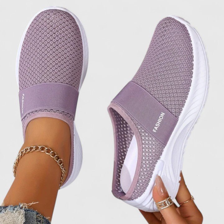 Women's Knit Slip-On Platform Trainers - Purple