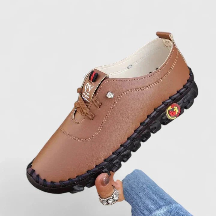 Women's Faux Leather Lace-Up Trainers