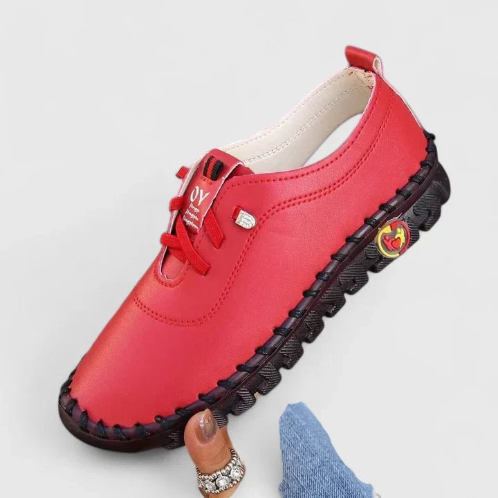 Women's Faux Leather Lace-Up Trainers