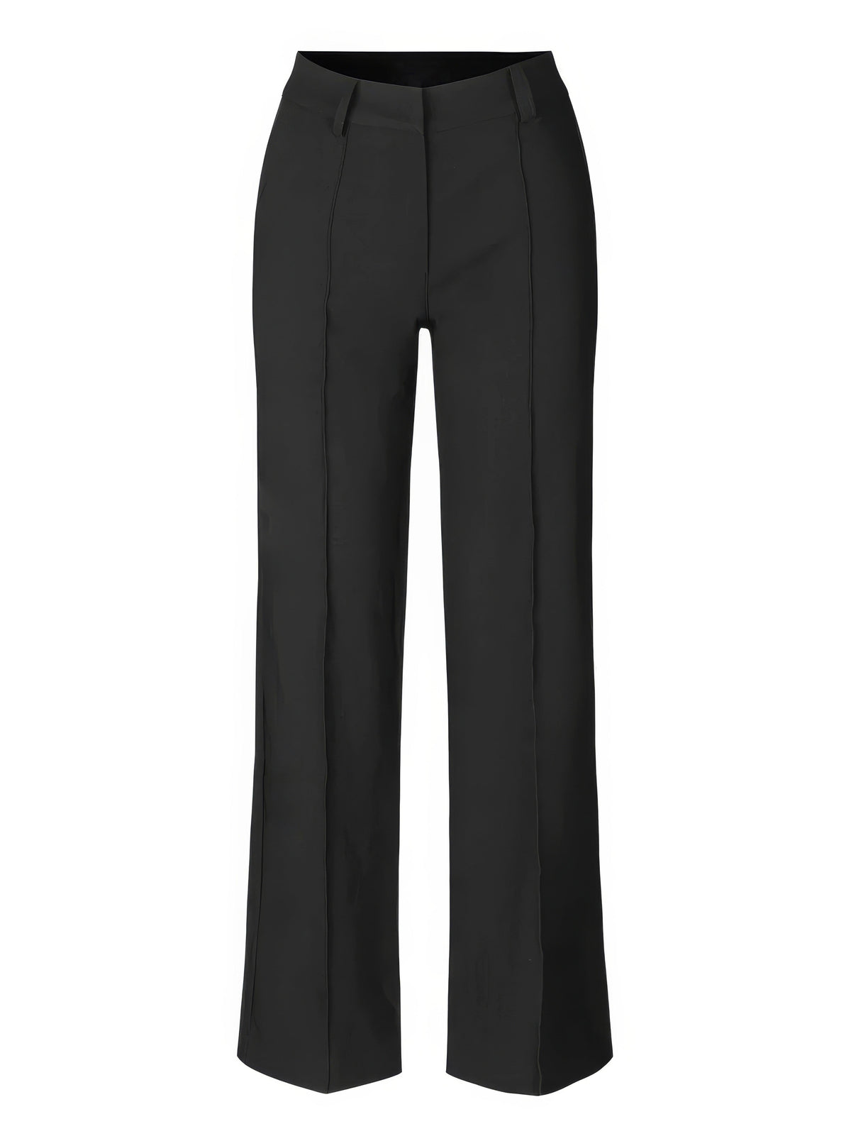 Women's Black High-Waisted Tailored Wide-Leg Trousers