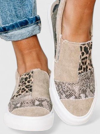 Women's Leopard Slip-On Platform Trainers