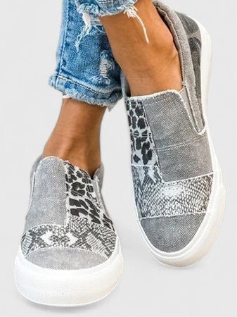 Women's Leopard Slip-On Platform Trainers