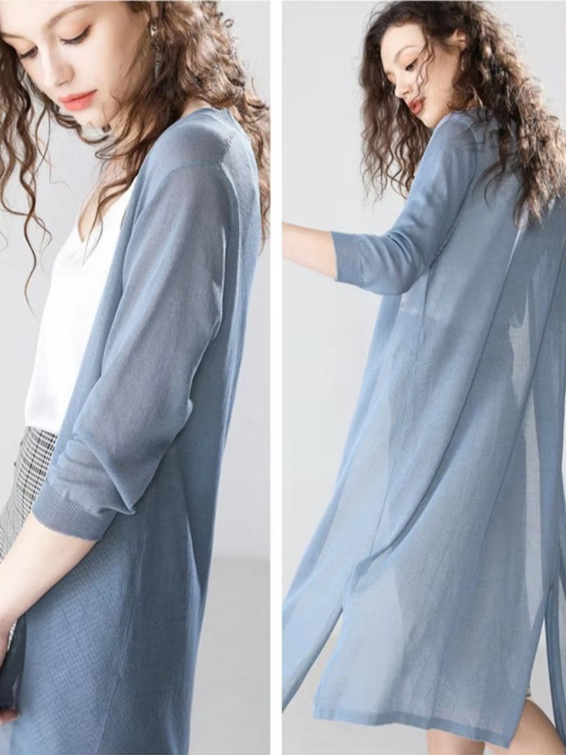 Women's Oversized Knit Duster Midi Cardigan