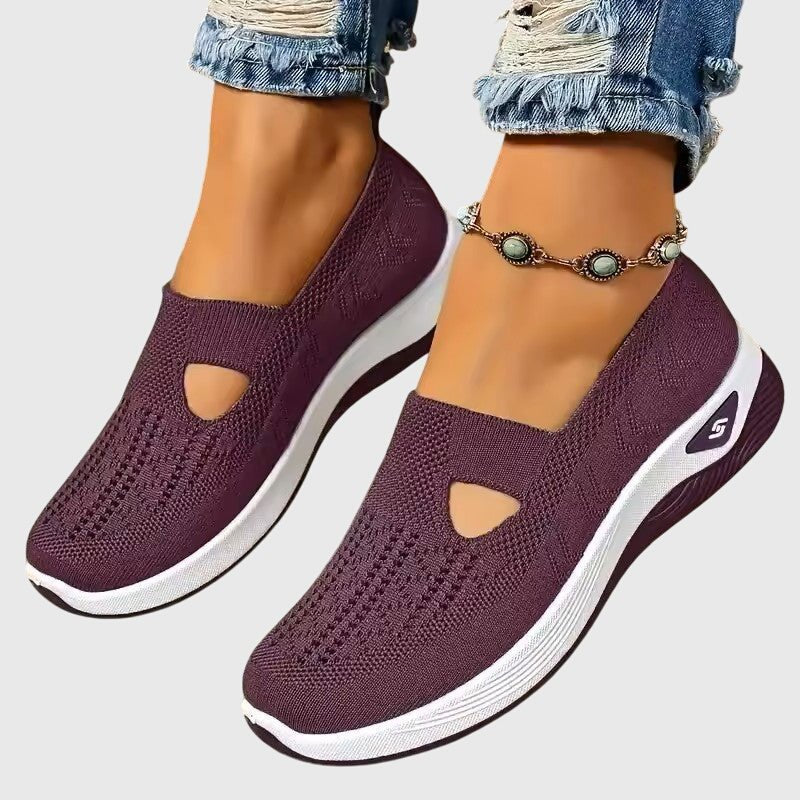 Women's Chunky Platform Knit Slip-On Wedge Trainers