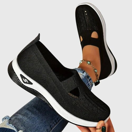 Women's Chunky Platform Knit Slip-On Wedge Trainers