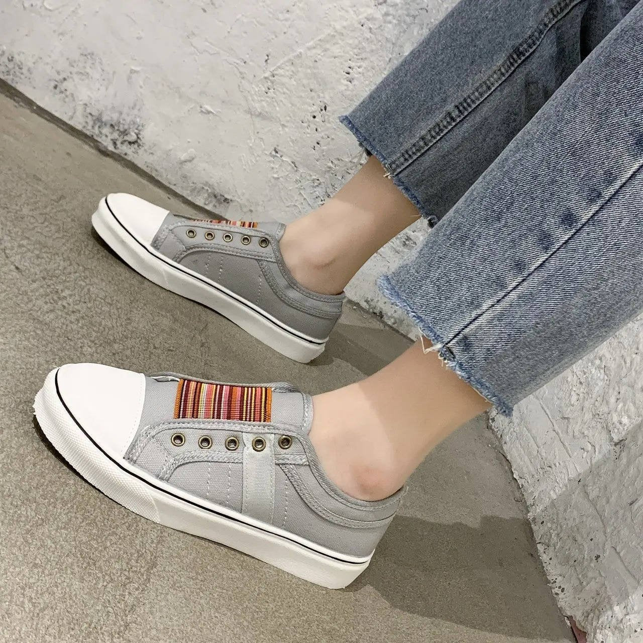 Women's Canvas Slip-On Trainers