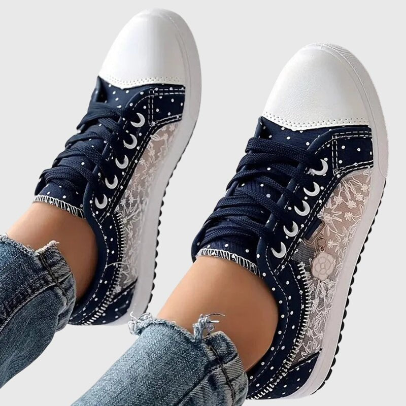 Women's Floral Lace-Up Trainers