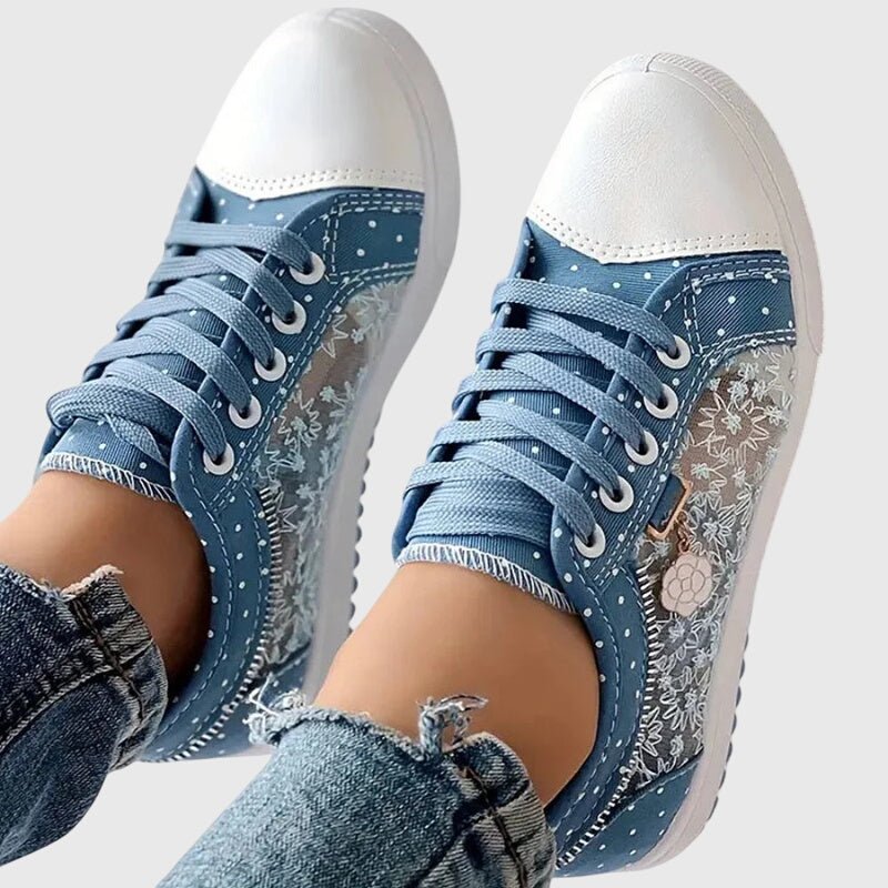 Women's Floral Lace-Up Trainers