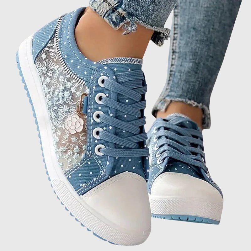 Women's Floral Lace-Up Trainers