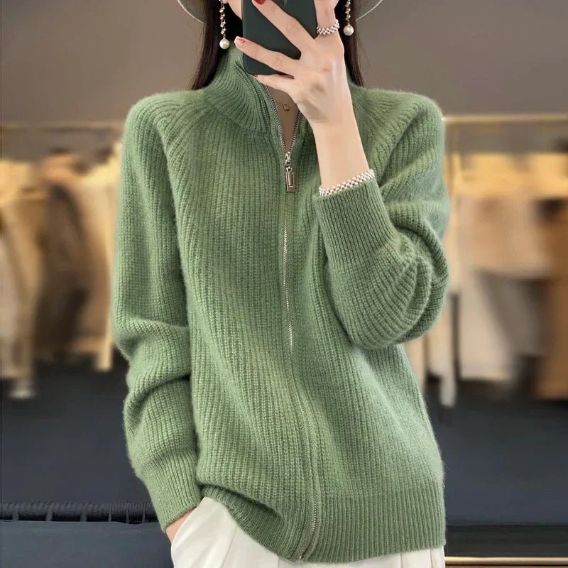 Women's Ribbed Wool Cardigan
