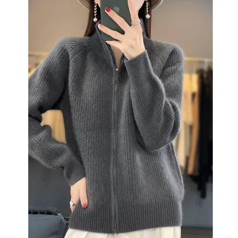 Women's Ribbed Wool Cardigan