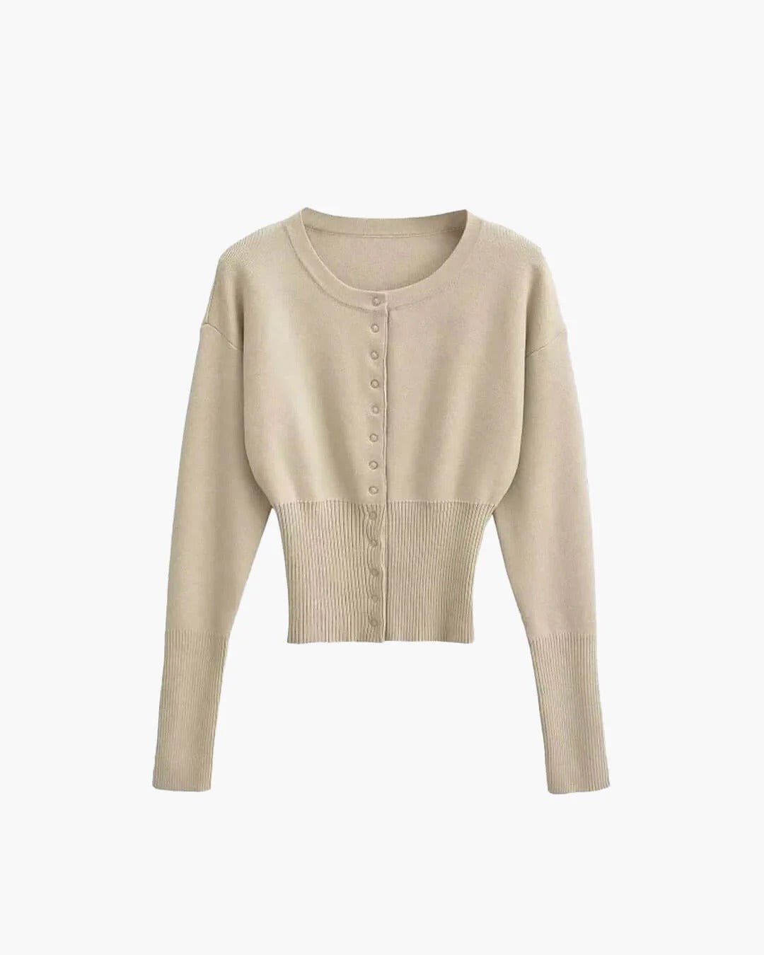 Women's Cropped Knit Cardigan - Beige