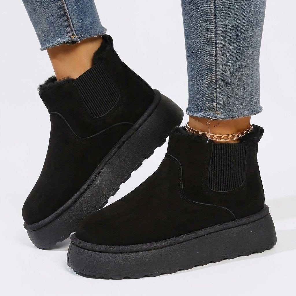 Women's Platform Chelsea Snow Ankle Boots - Black