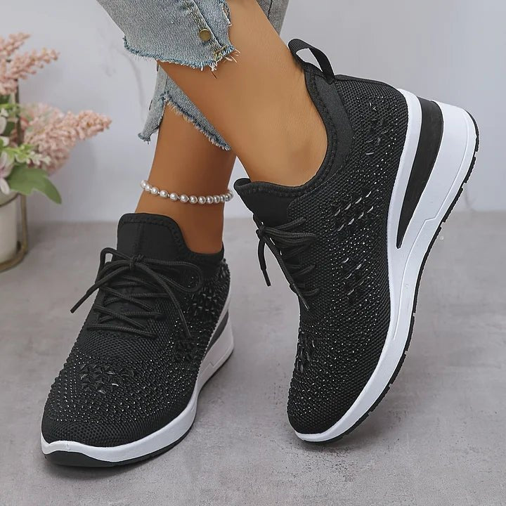 Women's Knit Platform Slip-On Wedge Trainers
