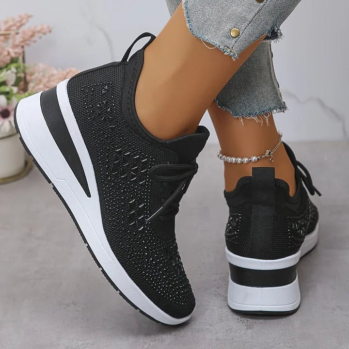 Women's Knit Platform Slip-On Wedge Trainers